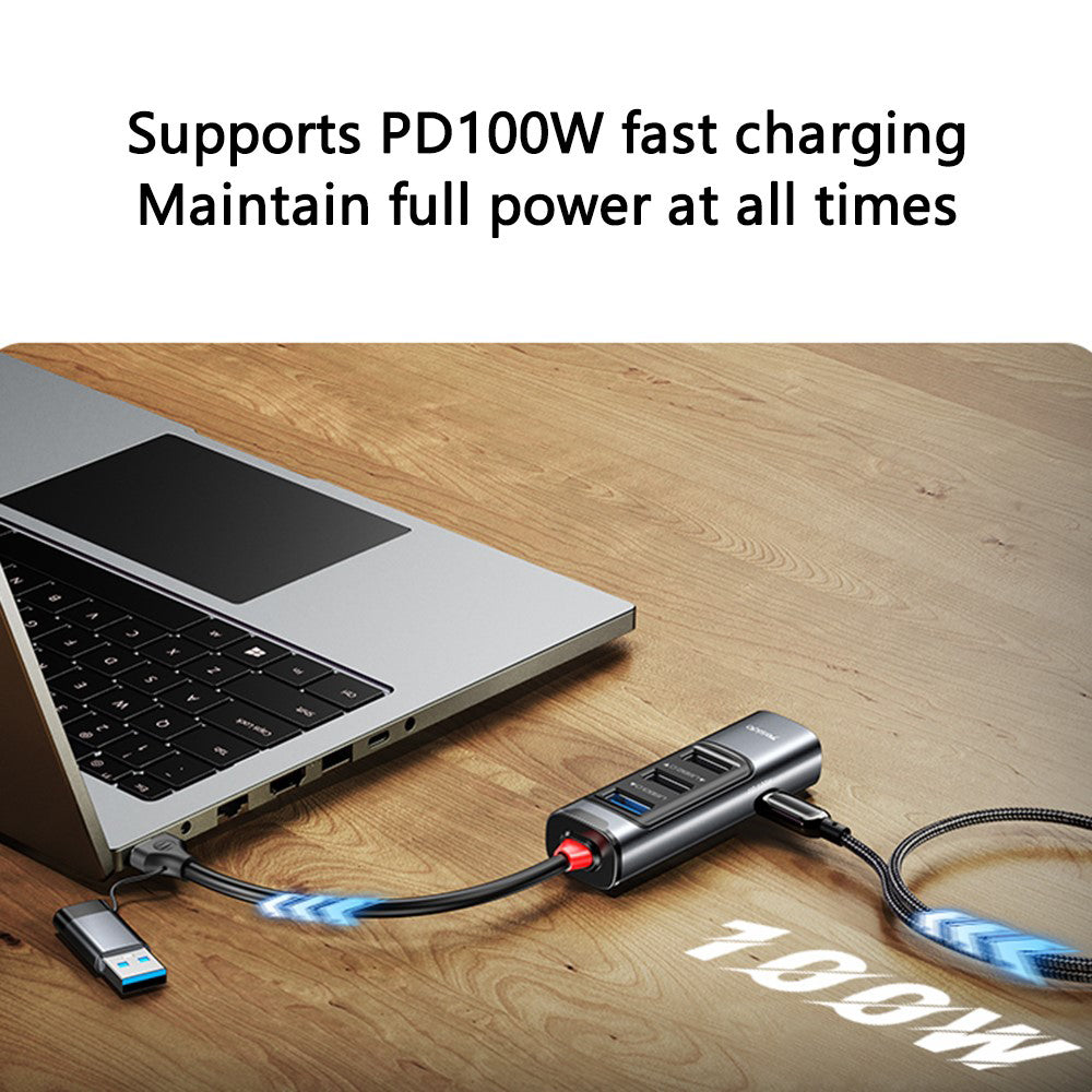 Hub USB / USB-C Yesido HB20, 5in1, Sivi