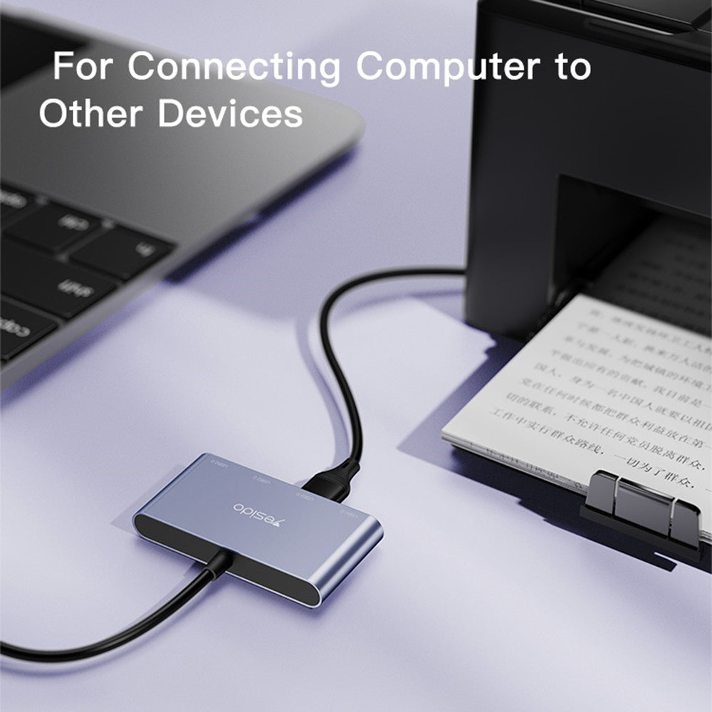 Hub USB Yesido HB12, 4in1, Sivi