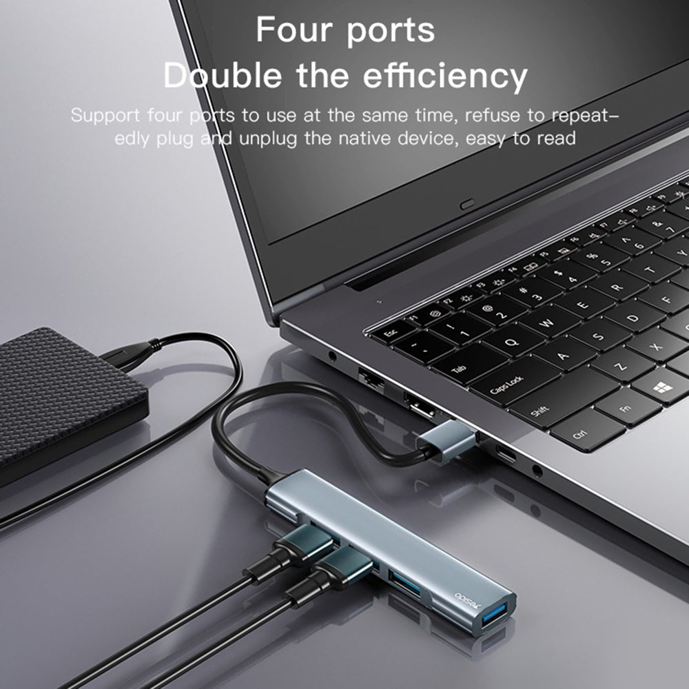 Hub USB Yesido HB18, 4in1, Sivi