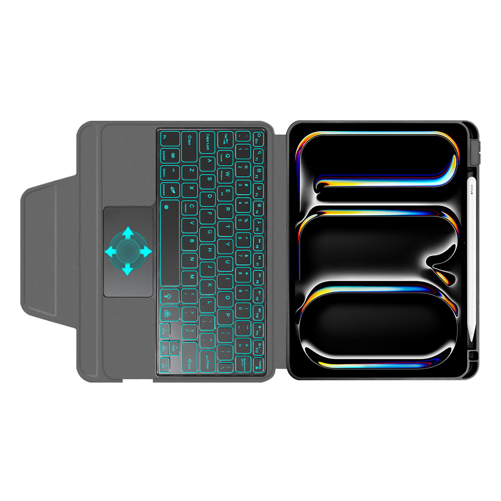 Futrola sa tastaturom za Apple iPad Pro 11 (2024), Techsuit, KeyTab Pro, Crna