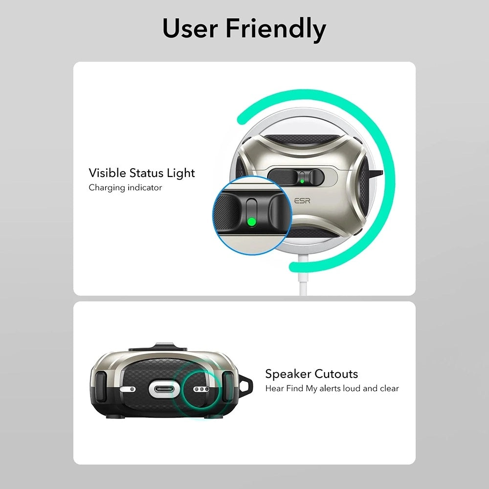 Futrola ESR Cyber FlickLock za Apple AirPods Pro 3, Siva