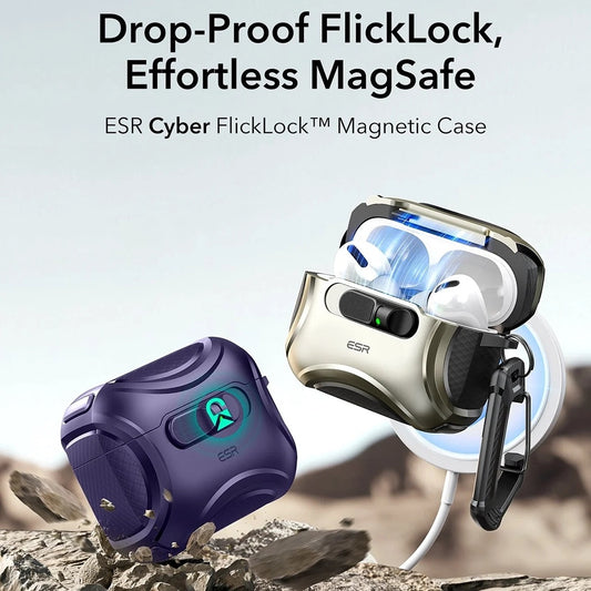 Futrola ESR Cyber FlickLock za Apple AirPods Pro 3, Ljubičasta