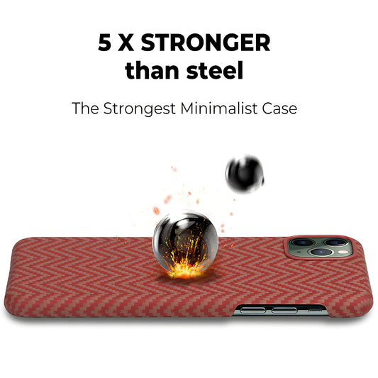 Futrola za Apple iPhone 11 Pro, Pitaka, MagEZ Car Herrignbone, Crvena KI1107