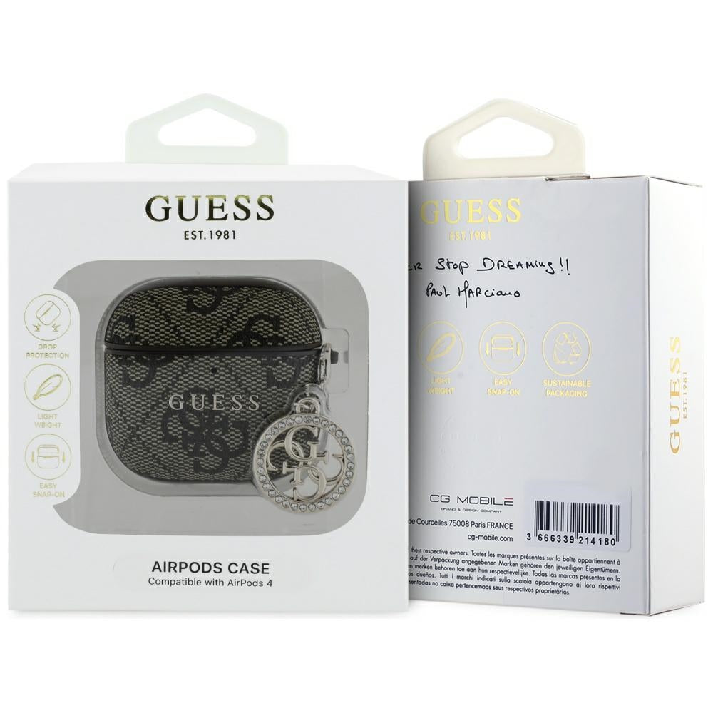 Futrola Guess 4G Strass Charm za Apple AirPods 4, Braon