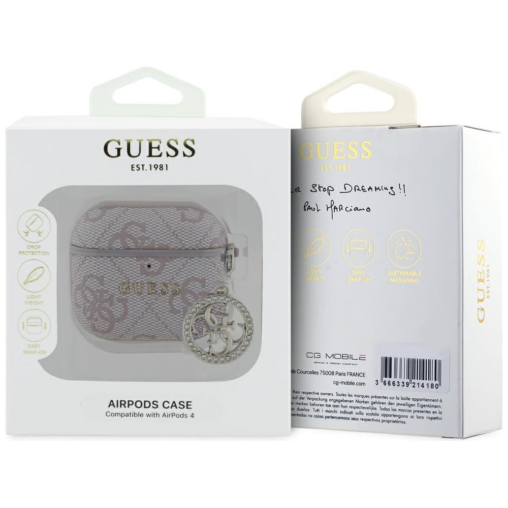 Futrola Guess 4G Strass Charm za Apple AirPods 4, Roze