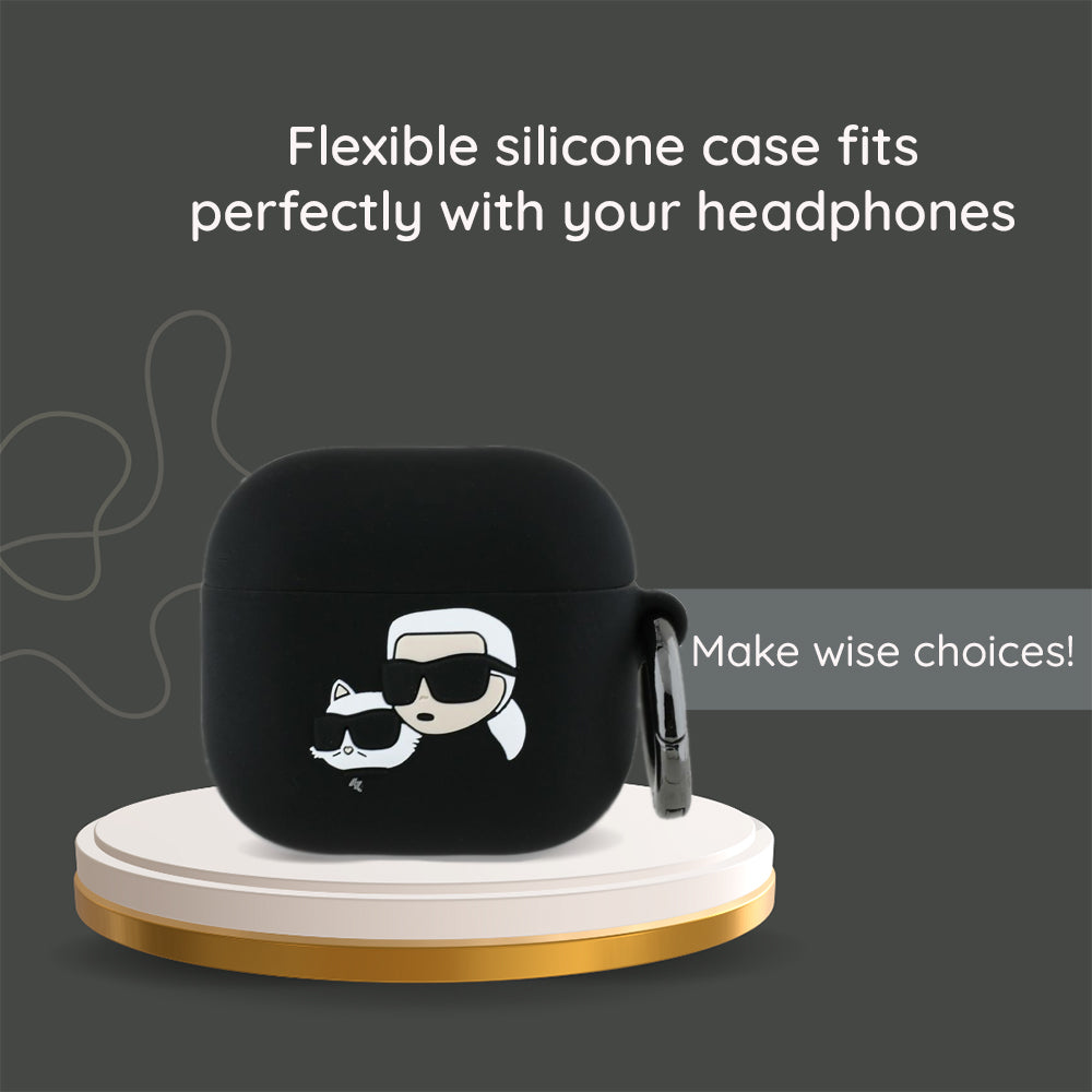 Futrola Karl Lagerfeld 3D Choupette's Head za Apple AirPods 4, Crna