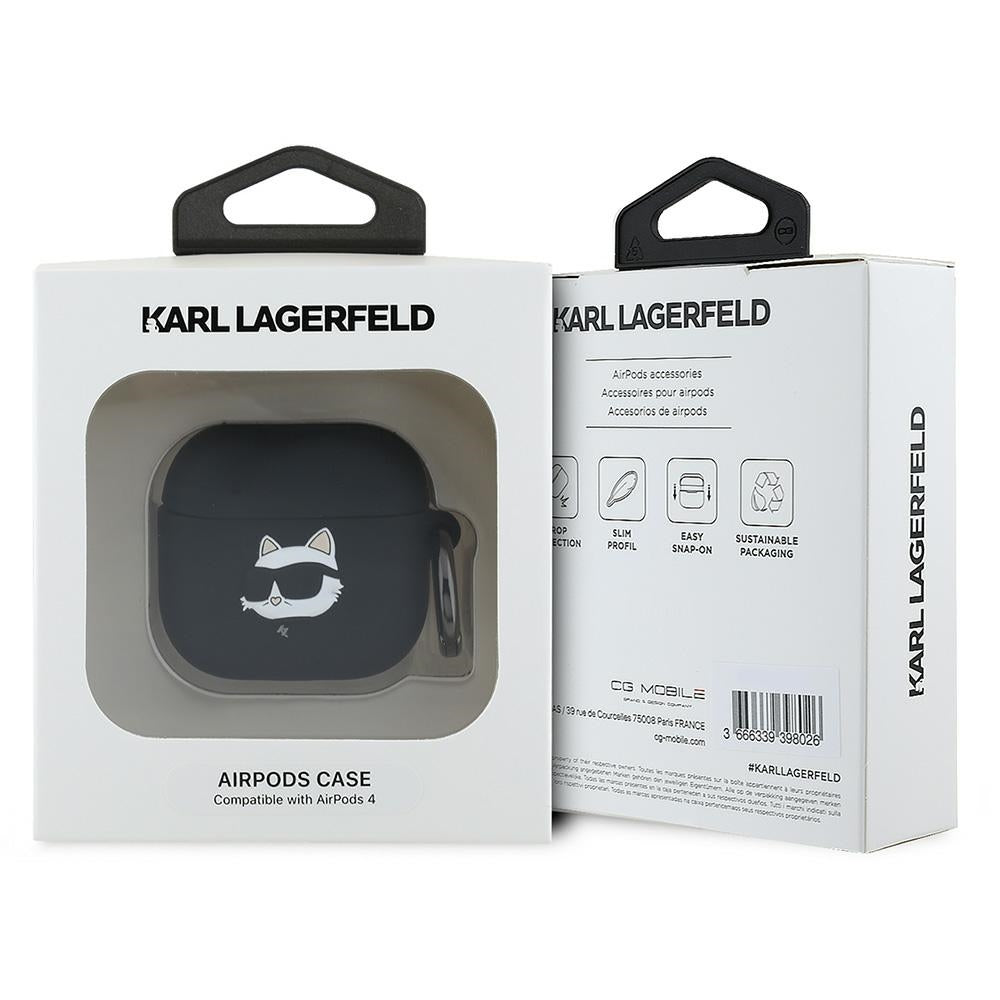 Futrola Karl Lagerfeld 3D Choupette's Head za Apple AirPods 4, Crna
