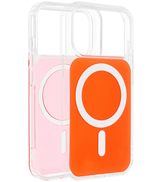 MagSafe futrola za Apple iPhone 17e / 16e, OEM, Clear Fusion Mag Cover, Narandžasta