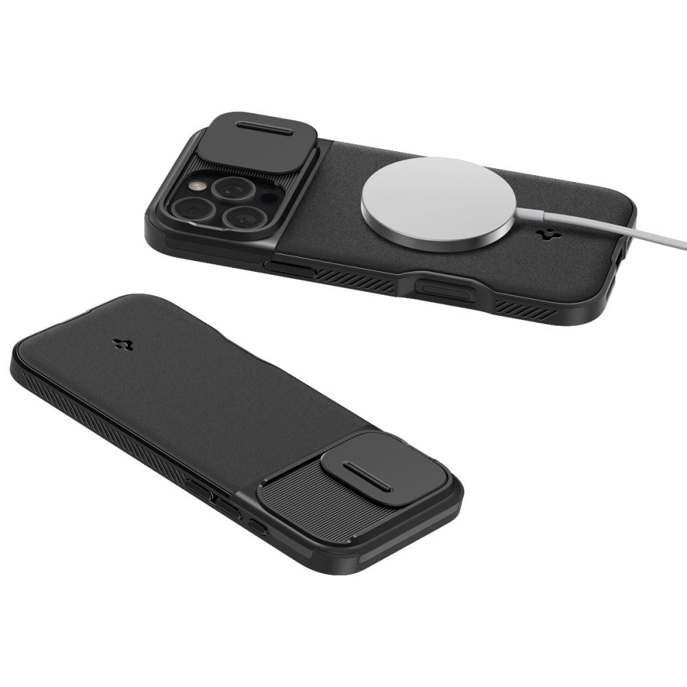 Futrola MagSafe za Apple iPhone 16 Pro, Spigen, OPTIK ARMOR, Crna ACS08149