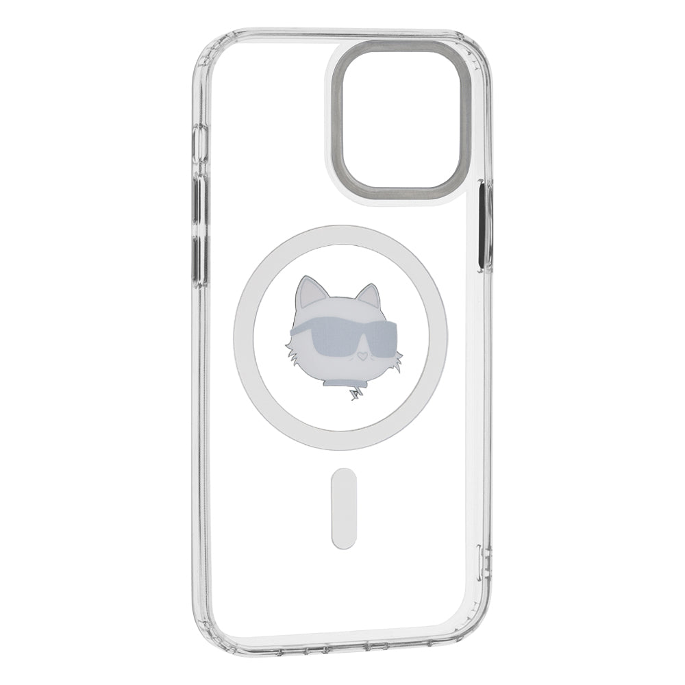 Futrola MagSafe za Apple iPhone 12 / 12 Pro, Karl Lagerfeld, IML Metal Choupette's Head, Bela
