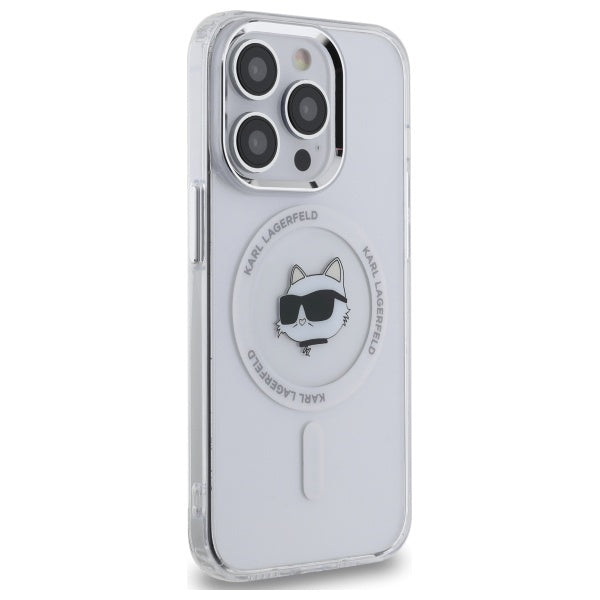 Futrola MagSafe za Apple iPhone 12 / 12 Pro, Karl Lagerfeld, IML Metal Choupette's Head, Bela