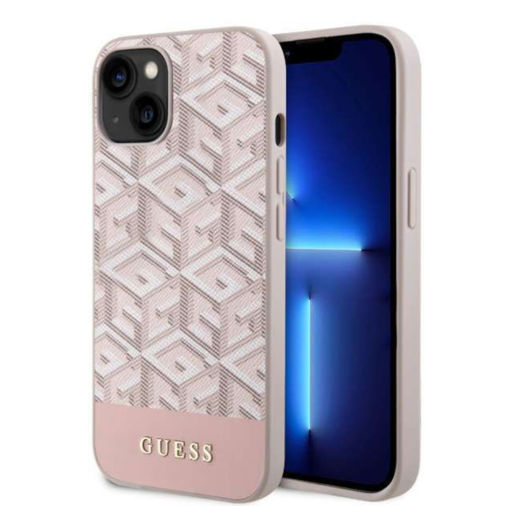 Futrola MagSafe za Apple iPhone 14, Guess, GCube Stripes, Roze