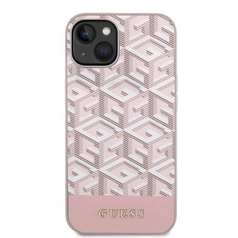 Futrola MagSafe za Apple iPhone 14, Guess, GCube Stripes, Roze