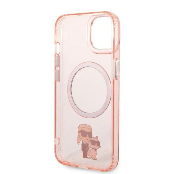Futrola MagSafe za Apple iPhone 14, Karl Lagerfeld, Ikonik Karl & Choupette, Roze