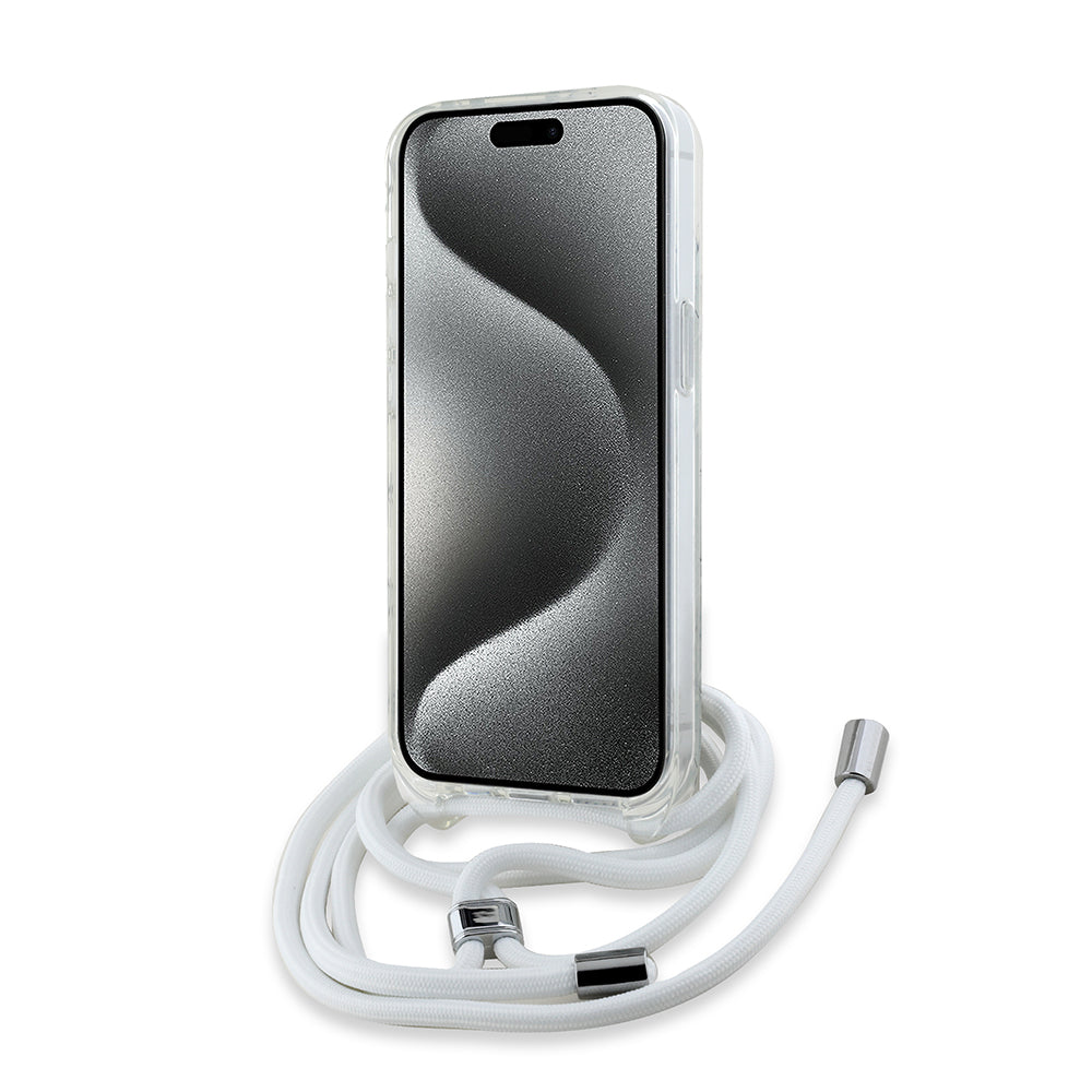 Futrola MagSafe za Apple iPhone 14, Karl Lagerfeld, IML Crossbody Choupette's Head with Strap, Transparentna