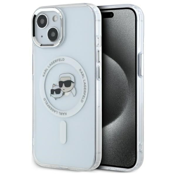 Futrola MagSafe za Apple iPhone 14, Karl Lagerfeld, IML Metal Karl & Choupette's Heads, Bela
