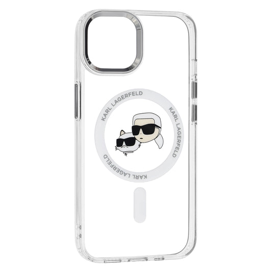Futrola MagSafe za Apple iPhone 14, Karl Lagerfeld, IML Metal Karl & Choupette's Heads, Bela
