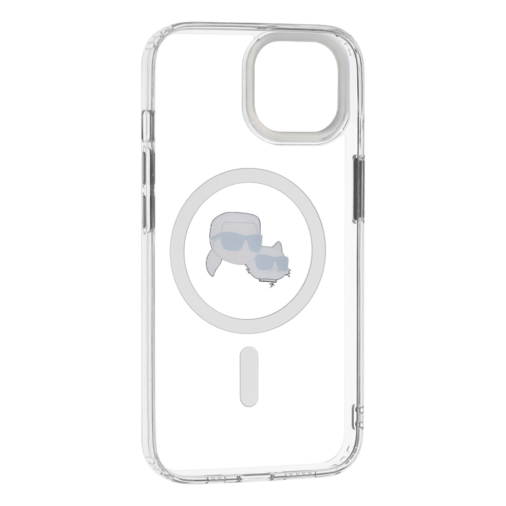 Futrola MagSafe za Apple iPhone 14, Karl Lagerfeld, IML Metal Karl & Choupette's Heads, Bela