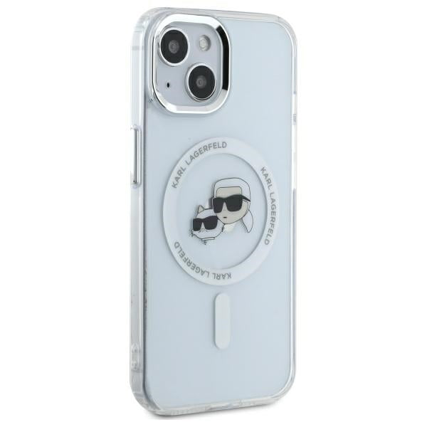 Futrola MagSafe za Apple iPhone 14, Karl Lagerfeld, IML Metal Karl & Choupette's Heads, Bela