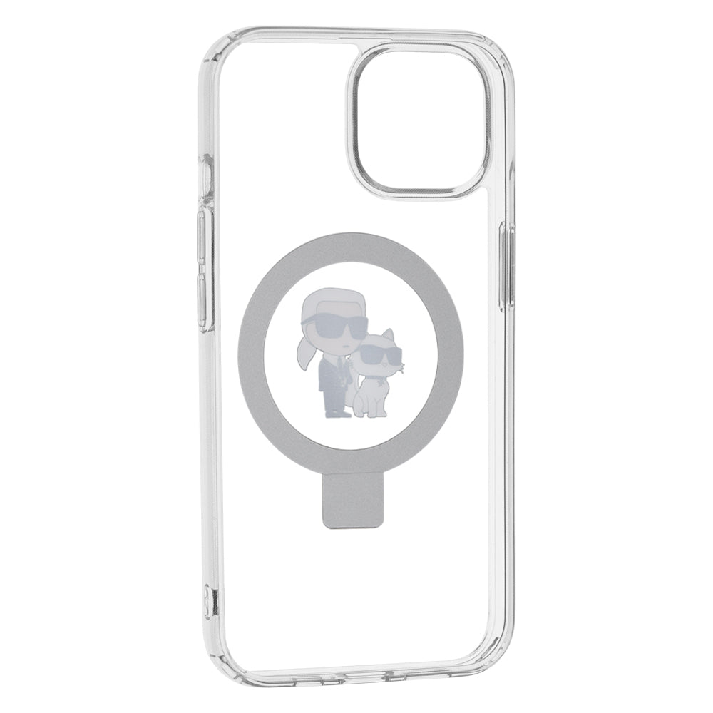 Futrola MagSafe za Apple iPhone 14, Karl Lagerfeld, Ring Stand Karl & Choupette, Bela