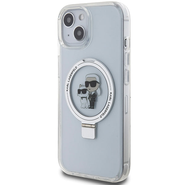 Futrola MagSafe za Apple iPhone 14, Karl Lagerfeld, Ring Stand Karl & Choupette, Bela