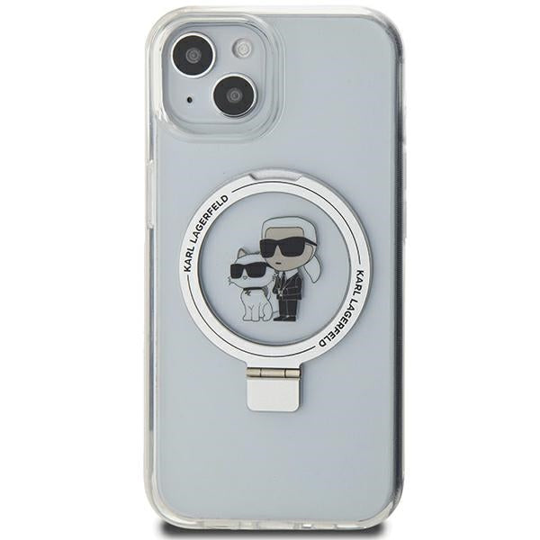 Futrola MagSafe za Apple iPhone 14, Karl Lagerfeld, Ring Stand Karl & Choupette, Bela