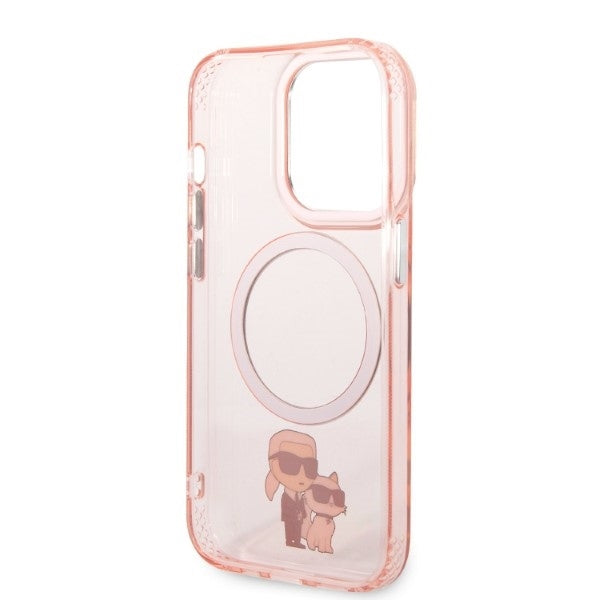 Futrola MagSafe za Apple iPhone 14 Pro, Karl Lagerfeld, Ikonik Karl & Choupette, Roze