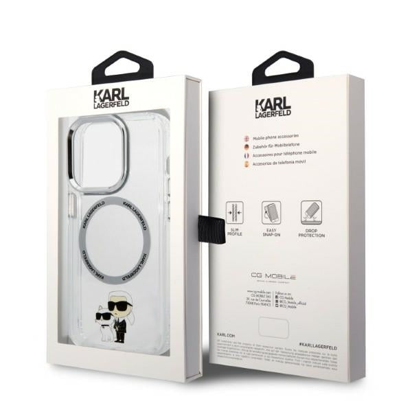 Futrola MagSafe za Apple iPhone 14 Pro, Karl Lagerfeld, Ikonik Karl & Choupette, Transparentna