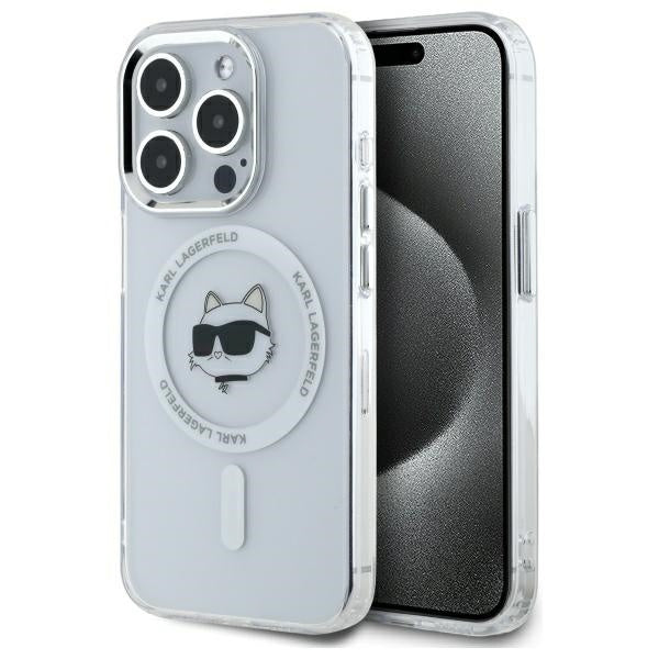 Futrola MagSafe za Apple iPhone 14 Pro, Karl Lagerfeld, IML Metal Choupette's Head, Bela