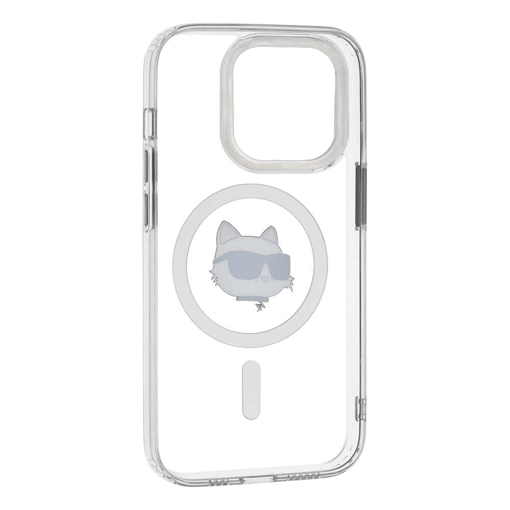 Futrola MagSafe za Apple iPhone 14 Pro, Karl Lagerfeld, IML Metal Choupette's Head, Bela