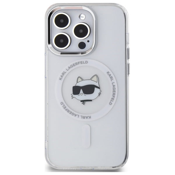 Futrola MagSafe za Apple iPhone 14 Pro, Karl Lagerfeld, IML Metal Choupette's Head, Bela
