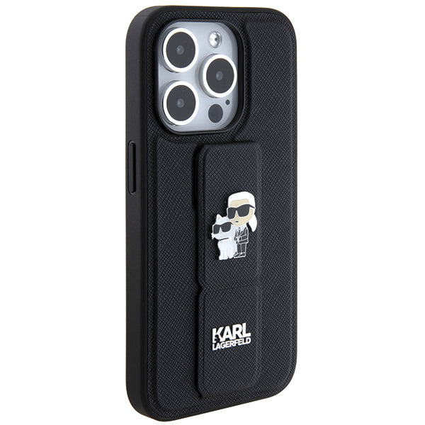 Futrola MagSafe za Apple iPhone 14 Pro, Karl Lagerfeld, Saffiano Gripstand Karl & Choupette, Crna