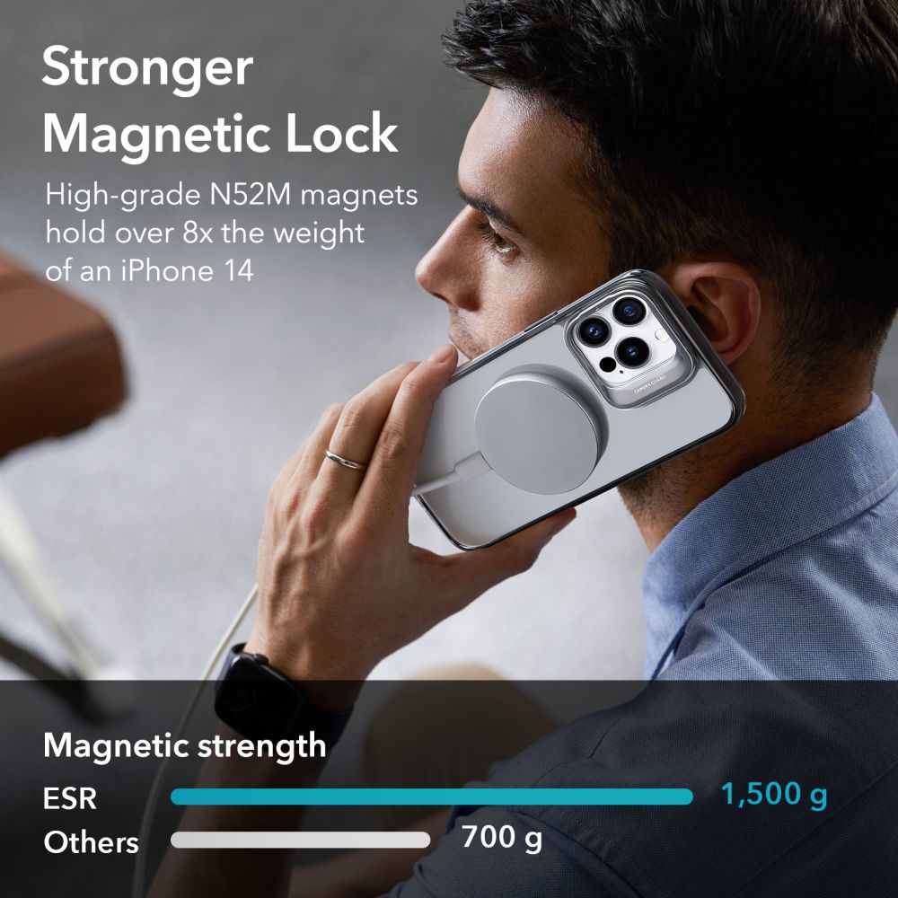Futrola MagSafe za Apple iPhone 14 Pro Max, ESR, Classic Kickstand, Crna Transparentna