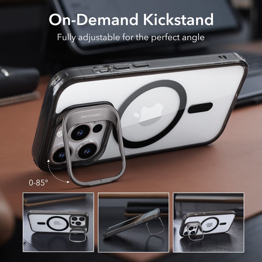 Futrola MagSafe za Apple iPhone 14 Pro Max, ESR, Classic Kickstand, Crna Transparentna