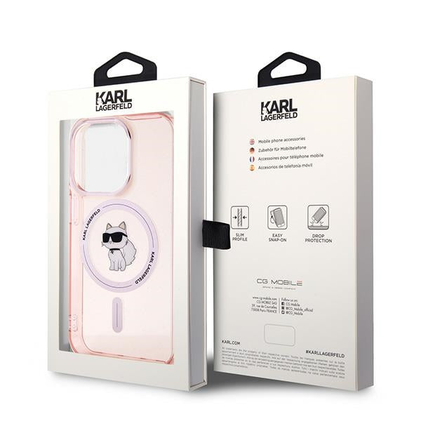 Futrola MagSafe za Apple iPhone 14 Pro Max, Karl Lagerfeld, IML Choupette, Roze