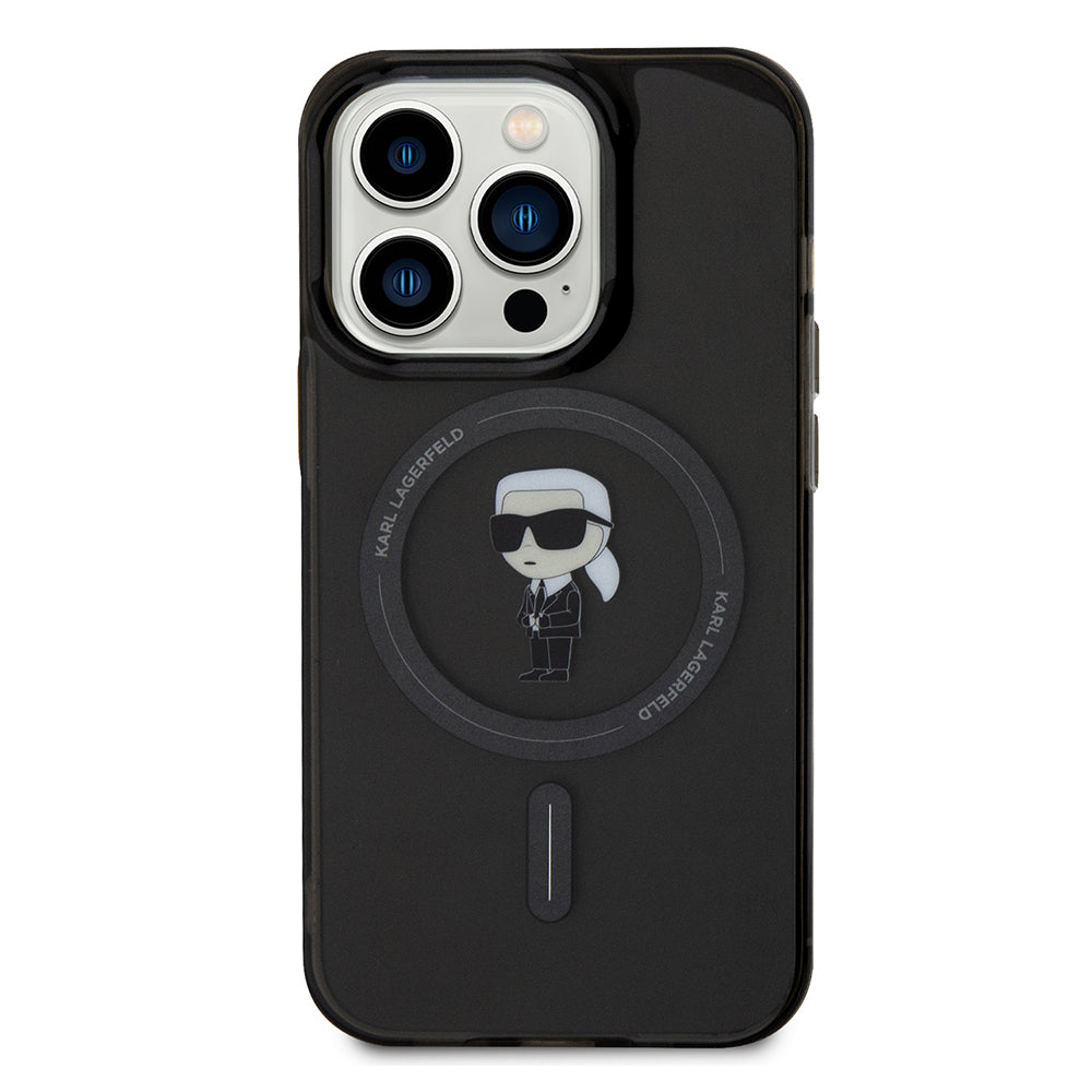 Futrola MagSafe za Apple iPhone 14 Pro Max, Karl Lagerfeld, IML Ikonik Karl, Crna