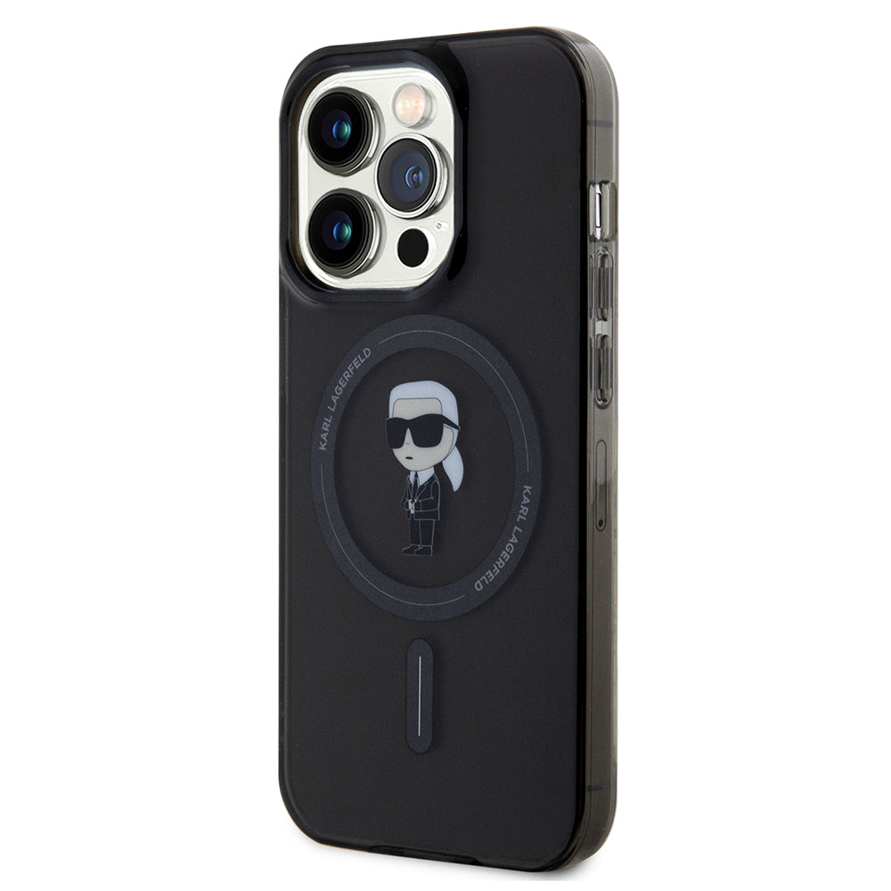 Futrola MagSafe za Apple iPhone 14 Pro Max, Karl Lagerfeld, IML Ikonik Karl, Crna