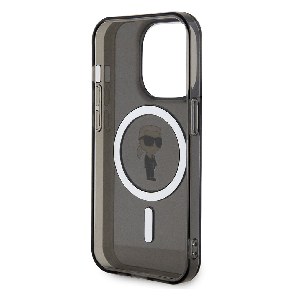 Futrola MagSafe za Apple iPhone 14 Pro Max, Karl Lagerfeld, IML Ikonik Karl, Crna