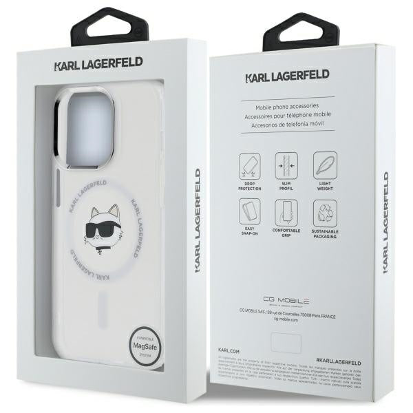 Futrola MagSafe za Apple iPhone 14 Pro Max, Karl Lagerfeld, IML Metal Choupette's Head, Bela