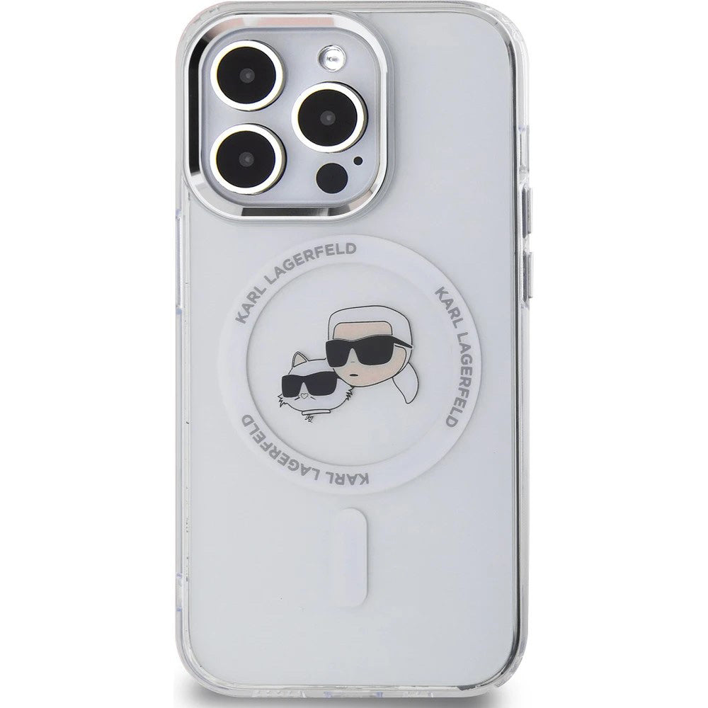 Futrola MagSafe za Apple iPhone 14 Pro Max, Karl Lagerfeld, IML Metal Karl & Choupette's Heads, Bela