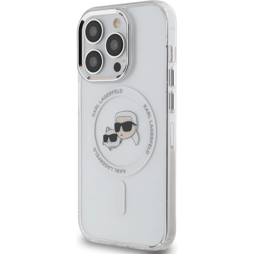 Futrola MagSafe za Apple iPhone 14 Pro Max, Karl Lagerfeld, IML Metal Karl & Choupette's Heads, Bela
