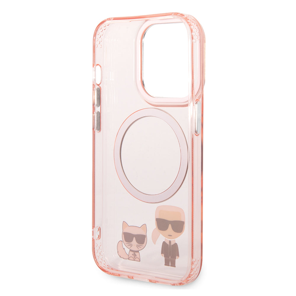 Futrola MagSafe za Apple iPhone 14 Pro Max, Karl Lagerfeld, Karl & Choupette Aluminium, Roze