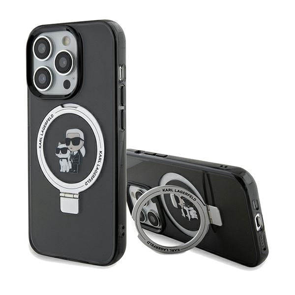Futrola MagSafe za Apple iPhone 14 Pro Max, Karl Lagerfeld, Ring Stand Karl & Choupette, Crna