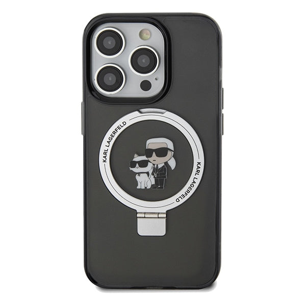 Futrola MagSafe za Apple iPhone 14 Pro Max, Karl Lagerfeld, Ring Stand Karl & Choupette, Crna