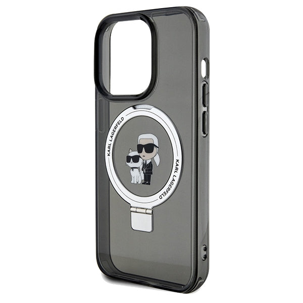 Futrola MagSafe za Apple iPhone 14 Pro Max, Karl Lagerfeld, Ring Stand Karl & Choupette, Crna