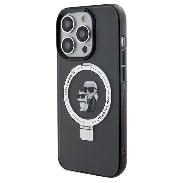 Futrola MagSafe za Apple iPhone 14 Pro Max, Karl Lagerfeld, Ring Stand Karl & Choupette, Crna