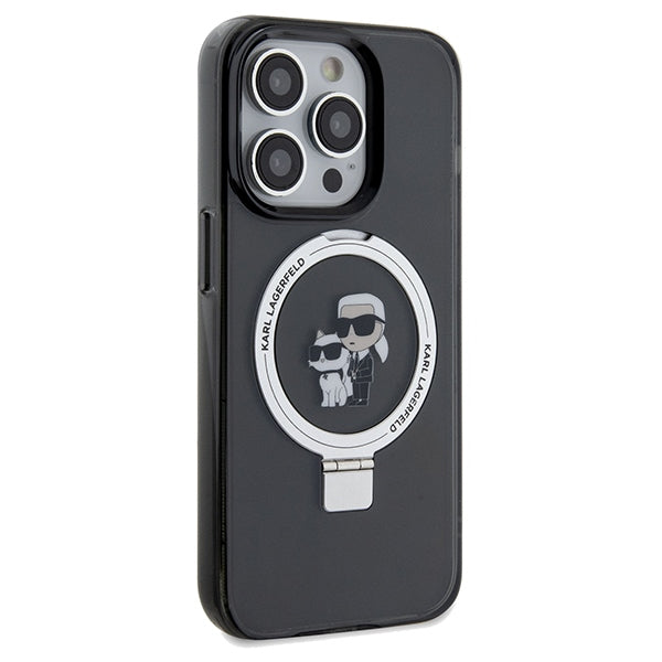 Futrola MagSafe za Apple iPhone 14 Pro Max, Karl Lagerfeld, Ring Stand Karl & Choupette, Crna