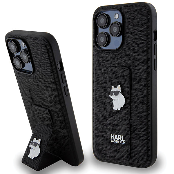 Futrola MagSafe za Apple iPhone 14 Pro Max, Karl Lagerfeld, Saffiano Gripstand Choupette, Crna