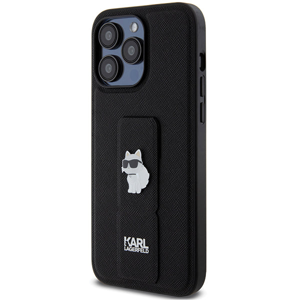 Futrola MagSafe za Apple iPhone 14 Pro Max, Karl Lagerfeld, Saffiano Gripstand Choupette, Crna