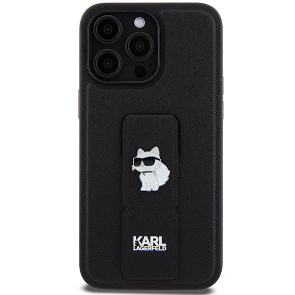 Futrola MagSafe za Apple iPhone 14 Pro Max, Karl Lagerfeld, Saffiano Gripstand Choupette, Crna